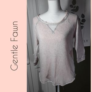 Gentle Fawn*Half sleeve Frayed Collar